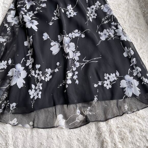 Cache prom dress vintage rhinestone beaded floral maxi gown cocktail formal S - Picture 7 of 17